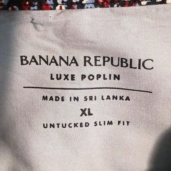 Banana Republic Men's Lux Poplin Cotton Button-up Shirt Untucked Slim Fit XL - Picture 7 of 12